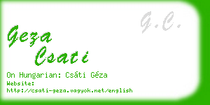 geza csati business card
